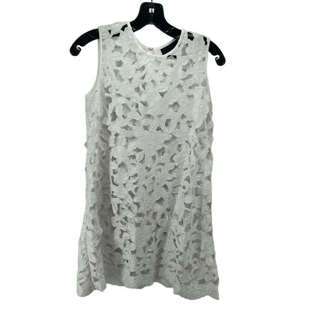Cynthia Rowley Womens Laser Cut Dress Sleeveless Mini White Size 0